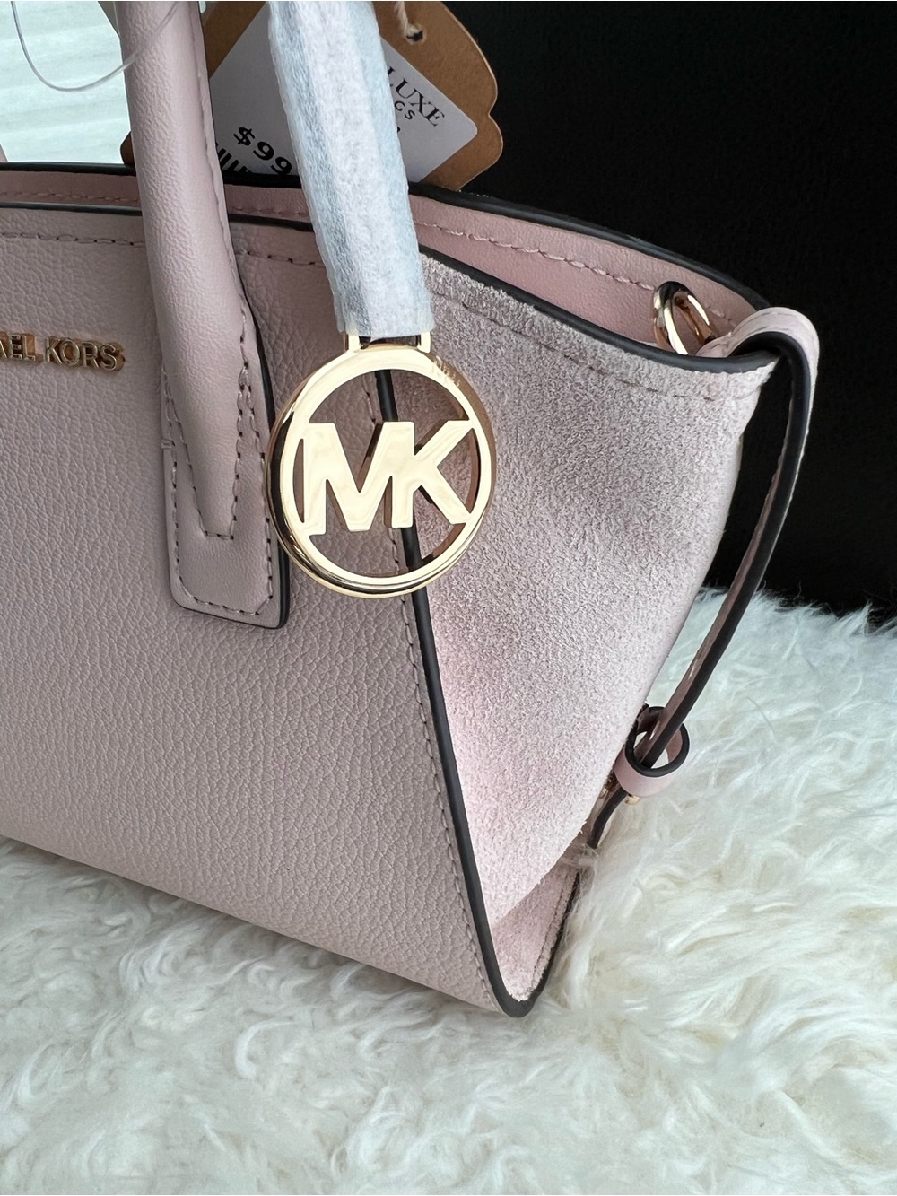 Michael Kors Avril Small Leather and Suede Satchel - Picture 4 of 9